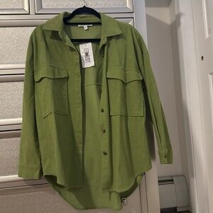 Green button down
